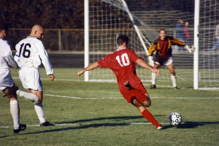 A football on the pitch